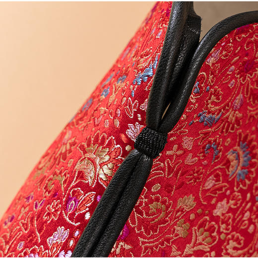 内联升女鞋手工棉鞋千层底经典贴胶底加密真丝织锦安棉8235A/FA 商品图9