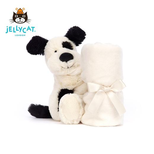 Jellycat 害羞黑色乳白色小狗安抚巾 4cm 商品图1