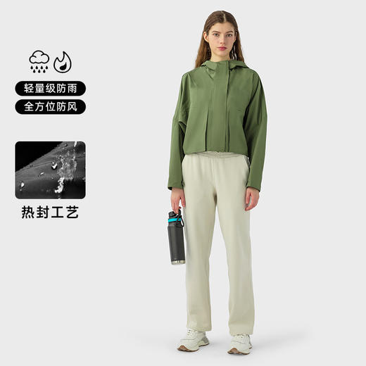 大牌同款防水防风透气全热封冲锋衣女徒步露营短款连帽户外登山服DQ 00 DAW013 商品图2