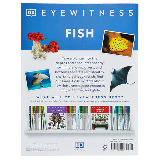 预售 【中商原版】DK Eyewitness系列 鱼类百科 Eyewitness Fish 英文原版 自然生命科学 百科科普 商品图1
