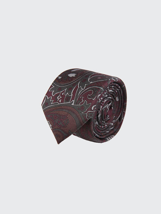 callisto暗紫红全桑蚕丝领带 FSCTE001C RD 商品图1