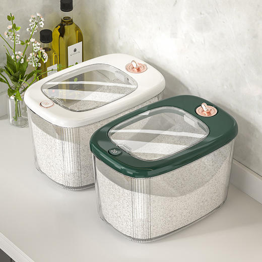 「两款尺寸！防潮防虫」透明密封储米桶 计时保鲜五谷杂粮米罐防潮防尘防虫大口径收纳米桶厨房用品 商品图0