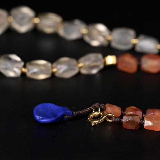 西亚高古磨面白水晶+红玛瑙项链 商品图7