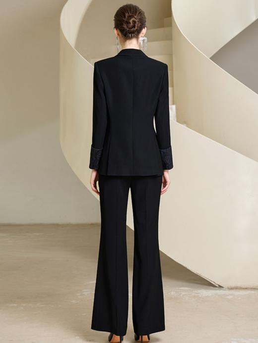 黑色西装套装微喇长裤气质时尚高级感洋气西服商务装 商品图4
