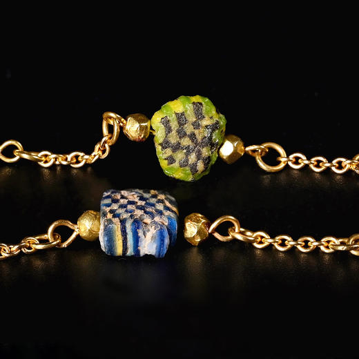 古罗马马赛克琉璃人面珠项链 商品图9