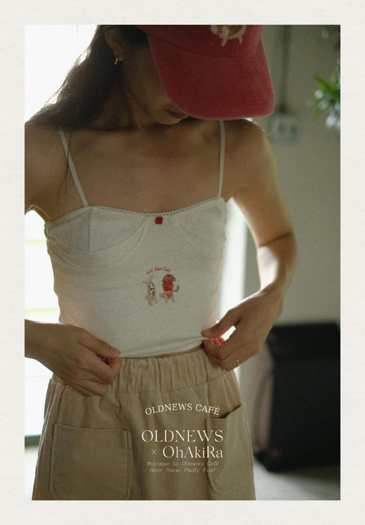 「Oldnews Café」婴儿面料插画印花胸衣式吊带 商品图1