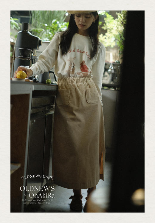 「Latte-licious」拿铁色灯芯绒半裙 商品图3