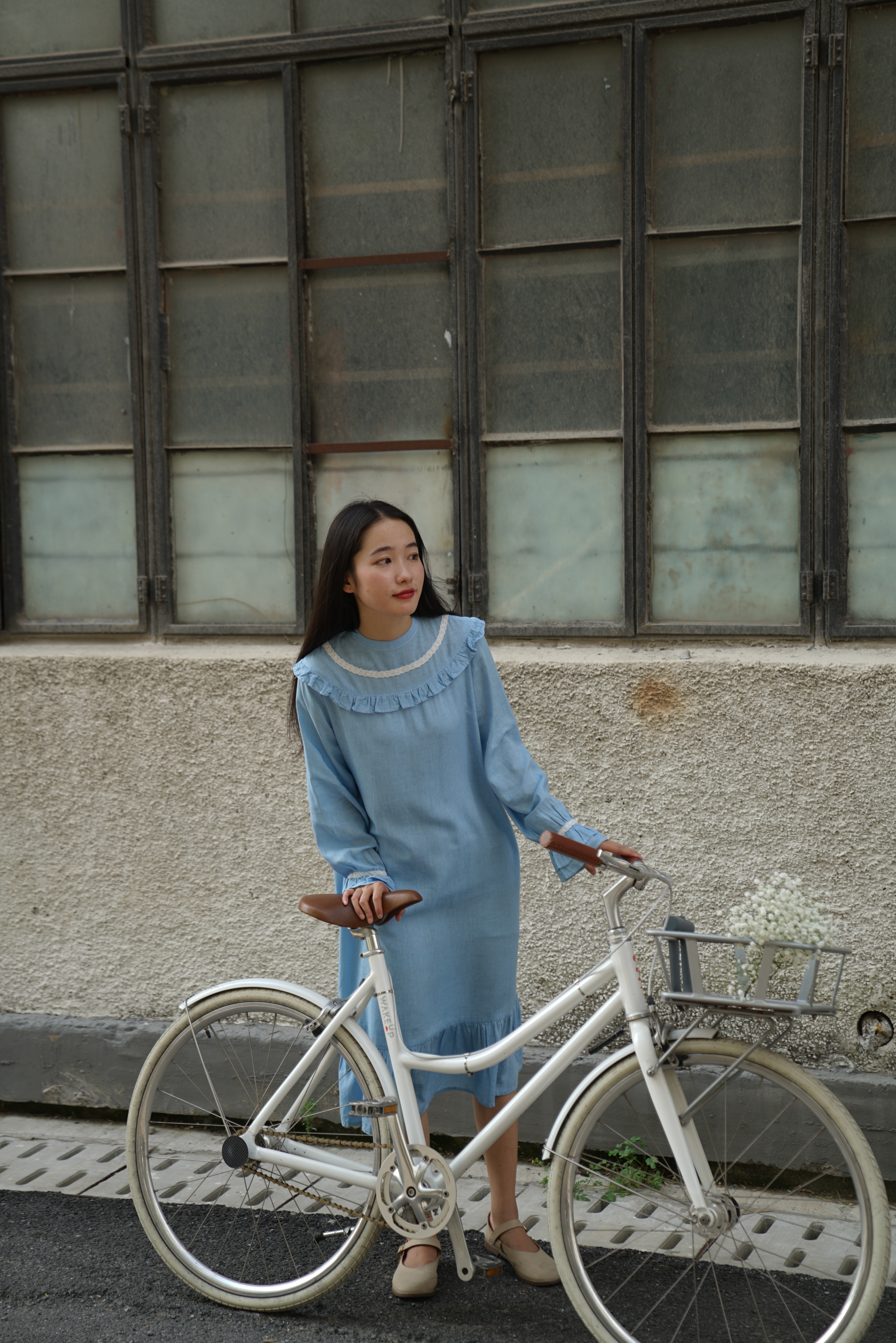 🎈超值回馈老粉【无退换】❤记忆无法贩卖，却能分享❤天空海盐蓝，荷叶边连衣裙。一点点复古，一点点国风。