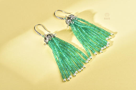 【浪漫风情】祖母绿流苏耳坠   CB12305111 商品图3