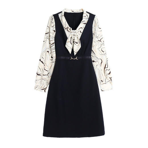 2023秋季新款时尚优雅通勤法式优雅气质减龄小个子连衣裙AHM-5058 商品图4