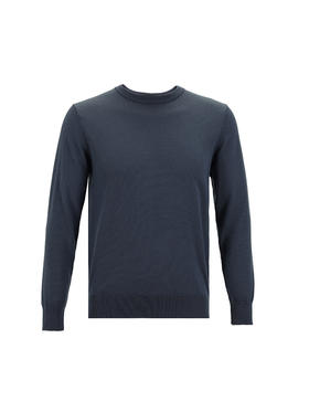 callisto蓝色全绵羊毛长袖毛衣 FSKNW302X BL