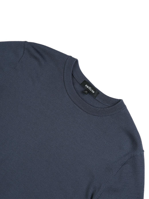 callisto蓝色全绵羊毛长袖毛衣 FSKNW302X BL 商品图1