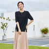 东黎 • 小山羊绒女士秋冬圆领抽条简约休闲短袖 3100 商品缩略图3
