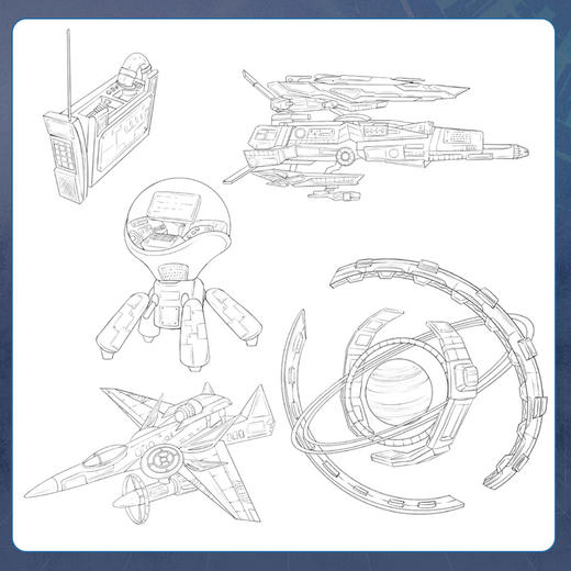 机械未来 星际战争动漫设定实例教程 动漫漫画临摹机械设计角色设计教程插画画集战舰飞船武器装备线描*基础绘画入门 商品图2