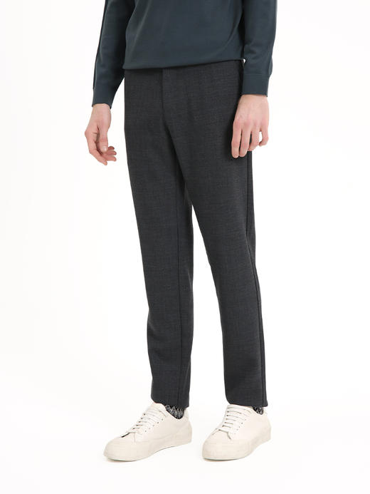 callisto熔岩灰绵羊毛混纺宽松休闲裤   FSCPW128C DG 商品图2