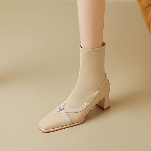 优雅百搭，方头短靴WC-M7355 商品图0