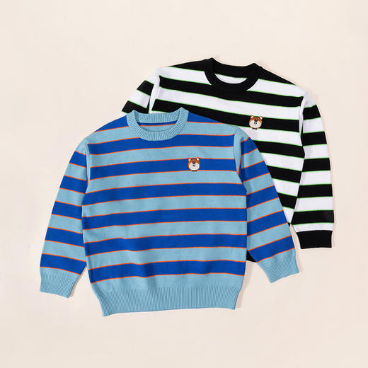 贝贝怡男童毛衣秋冬季中大童洋气圆领套头条纹儿童装韩版针织上衣233S3279 商品图8
