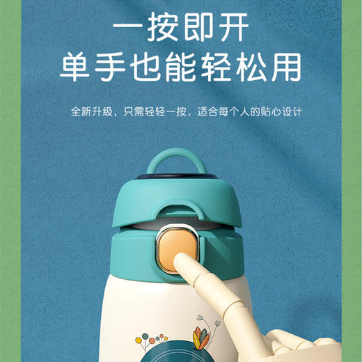 【插画风智能保温杯】2024新款304不锈钢显温水杯 迷你便携学生保温杯儿童卡通大肚杯 商品图3