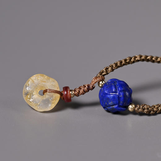 西亚高古雪花白玉髓多宝项链 商品图6