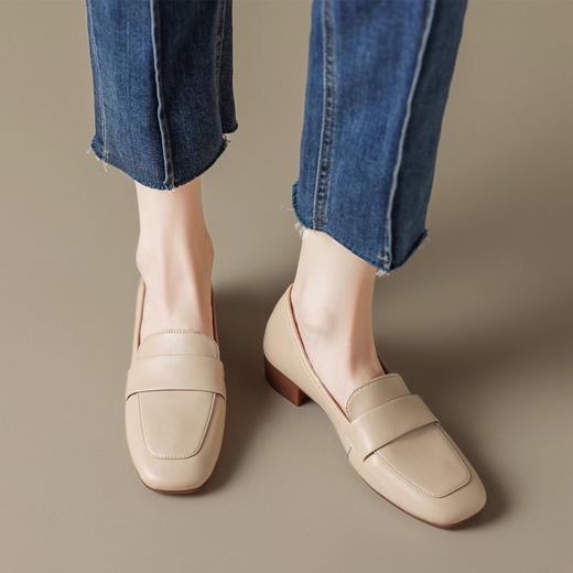 ZHR乐福鞋软底通勤单鞋女2023秋季新款中跟法式百搭小皮鞋jk制服 商品图7