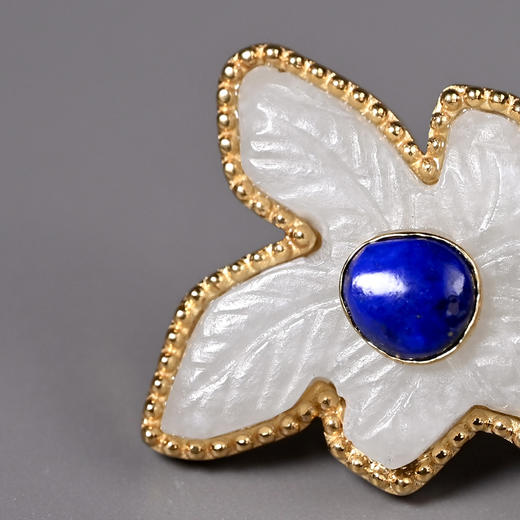 清代和田白玉+红蓝宝石“金玉满堂”项坠 商品图7