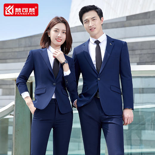 职业装男女西装套装西服外套商务面试正装售楼部销售4s店工作服 商品图4