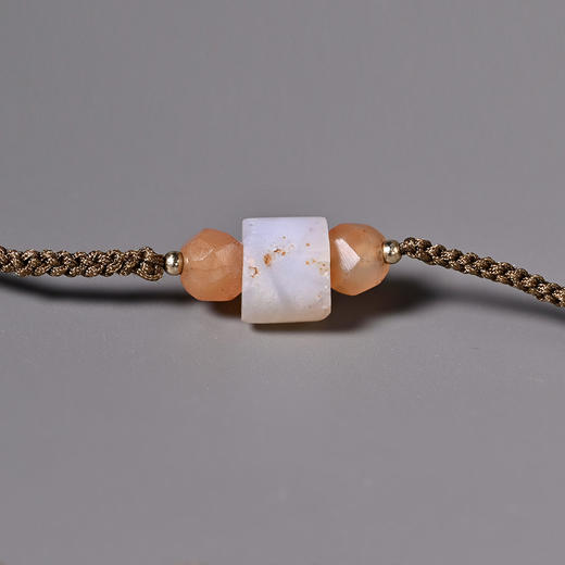 西亚高古雪花白玉髓多宝项链 商品图7