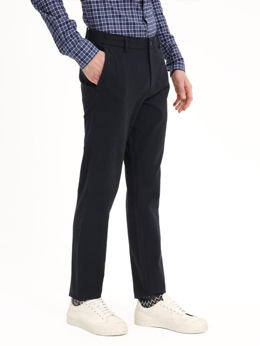 callisto深蓝色棉毛混纺休闲裤 FSCPW111C DB 商品图1