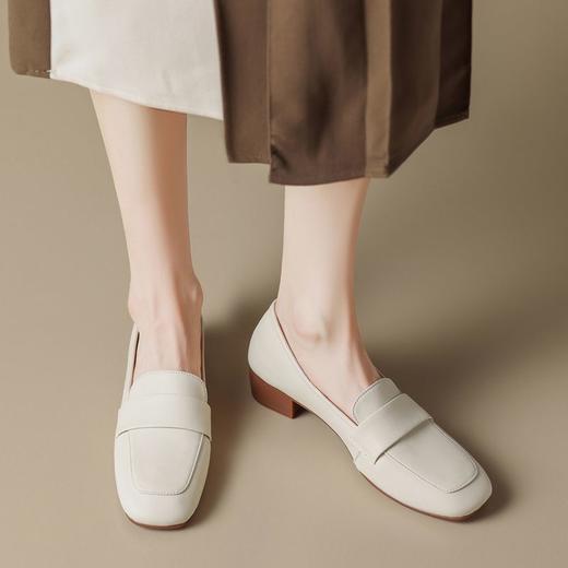 ZHR乐福鞋软底通勤单鞋女2023秋季新款中跟法式百搭小皮鞋jk制服 商品图4