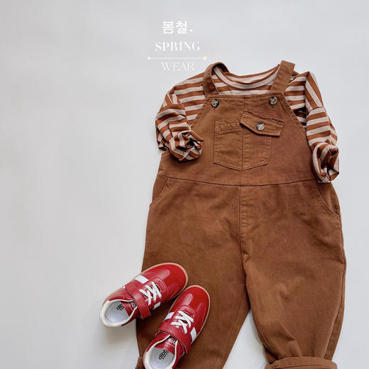 【打底衫潮流必备！】咔叽色系~韩国童装经典条纹款纯棉长袖T恤男女童洋气长袖打底衫潮，经典条纹设计，简约而不失个性。适合各种场合，让宝宝穿出自信和洋气。ryzbsh 商品图2