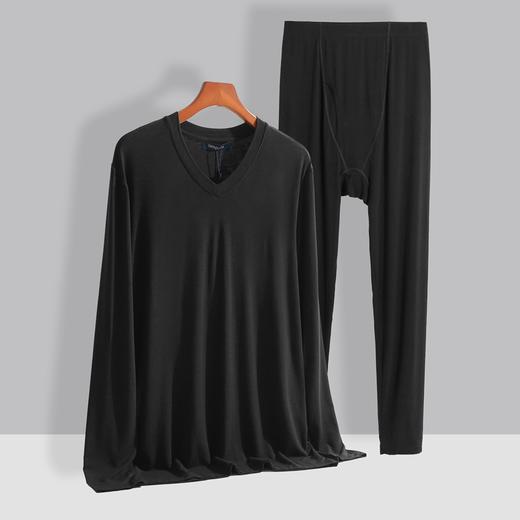 （偏小一码）V领男套装莫代尔打底衫内搭薄款秋衣秋裤打底套装  11006 商品图3