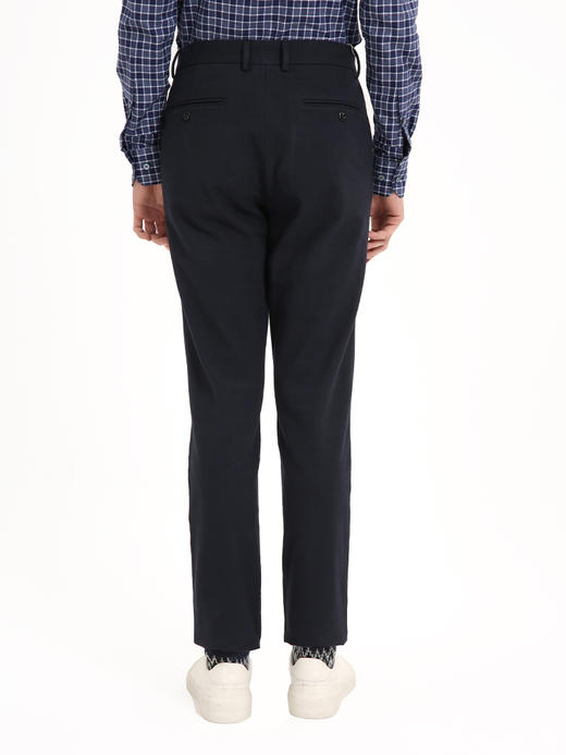 callisto深蓝色棉毛混纺休闲裤 FSCPW111C DB 商品图2