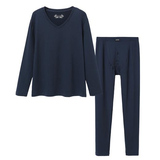 秋衣秋裤男士中厚款打底纯色V领舒适保暖内搭套装  NM30551 商品图1