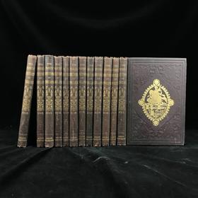 约19世纪后期 家庭版英国史（全12卷） 约50幅版画插图 漆布精装16开
