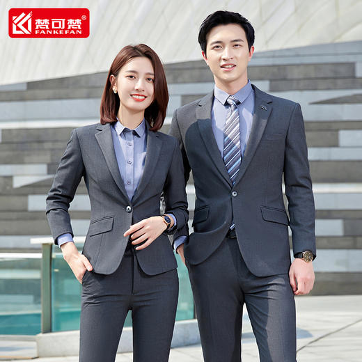 职业装男女西装套装西服外套商务面试正装售楼部销售4s店工作服 商品图2