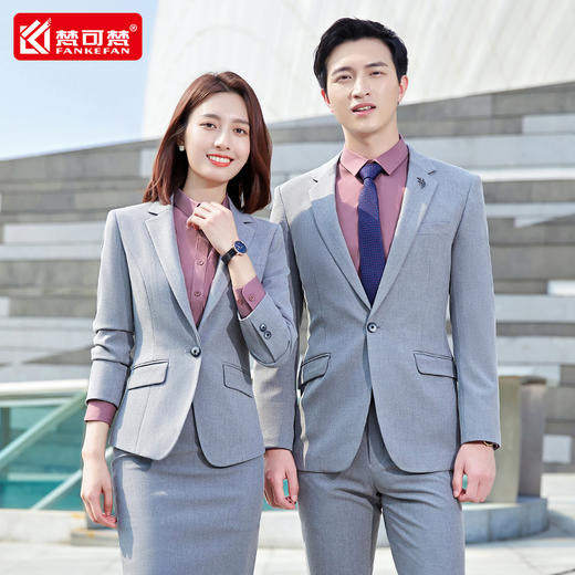职业装男女西装套装西服外套商务面试正装售楼部销售4s店工作服 商品图3