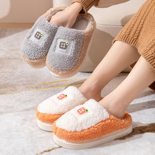 【时尚潮流，舒适保暖】秋冬季必备，网红实心大底棉拖鞋女外穿，室外居家保暖情侣，室内毛毛男，让你的脚在寒冷的季节里得到Z好的呵护！ 商品图1