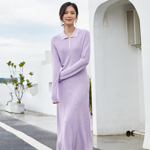 东黎 • 丝绒女士秋冬气质优雅长袖打底连衣裙 3058 商品图1
