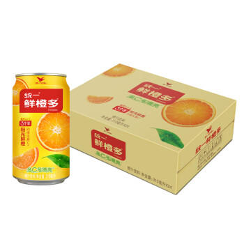 统一 鲜橙多 罐装橙汁 310ML*24罐 整箱装 新旧包装随机发货 商品图0