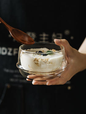 摩登主妇早餐燕麦酸奶碗高颜值水果沙拉碗耐高温高硼硅双层玻璃碗