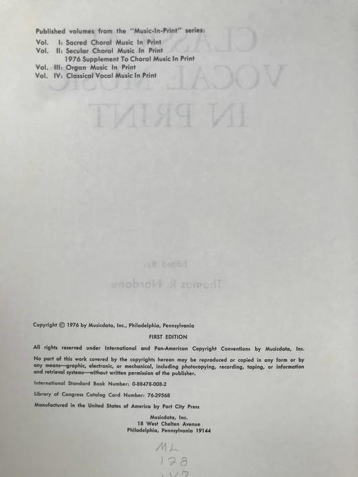 在版古典声乐目录 精装16开 商品图3