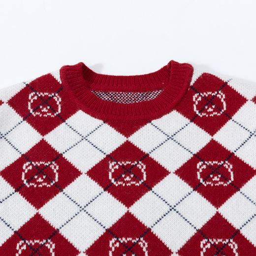 贝贝怡童装男童时尚撞色格纹针织衫秋冬款宝宝柔软保暖套头毛衣233S3285
 商品图6