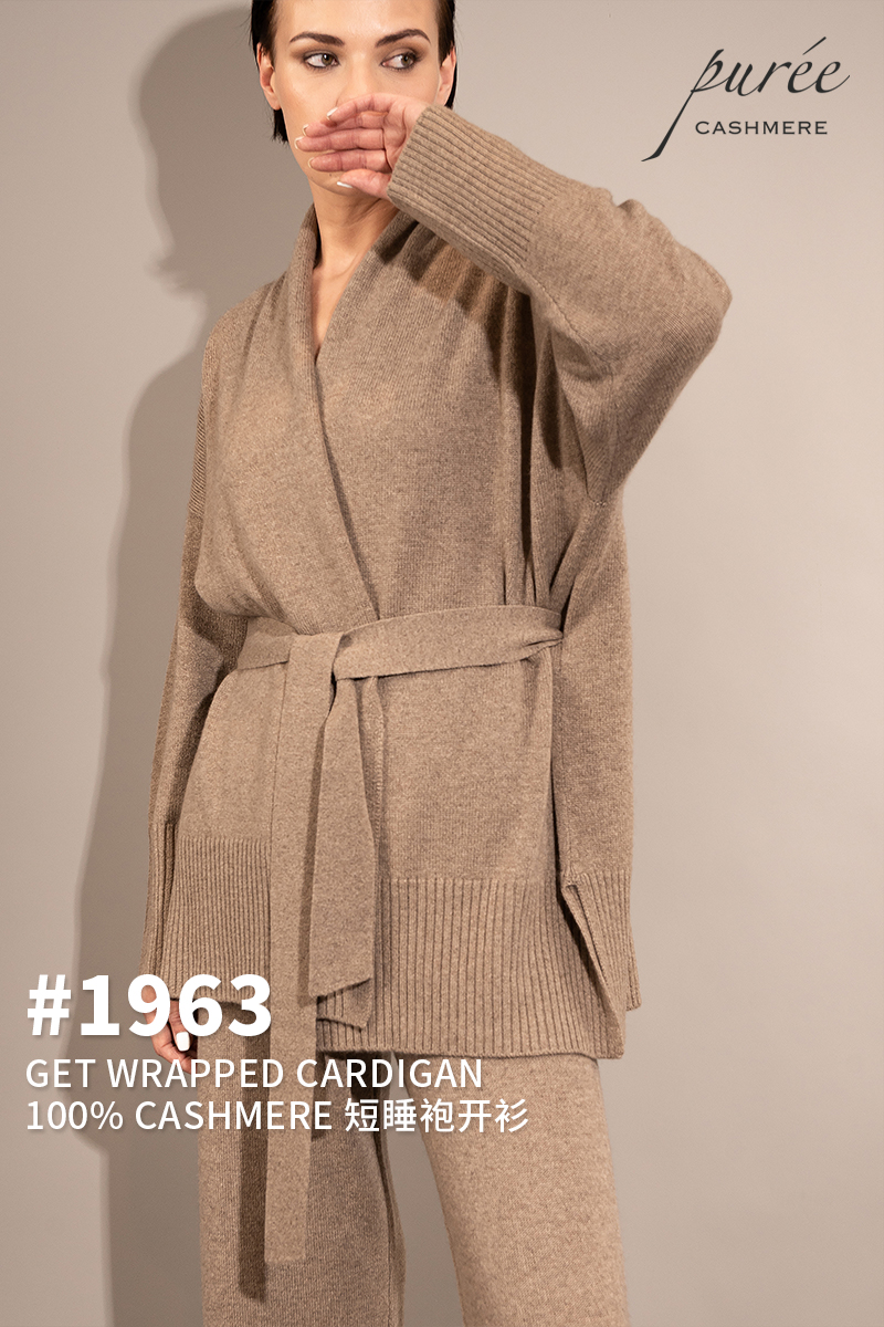 #1963 「GET WRAPPED CARDIGAN」 100% CASHMERE  短睡袍开衫