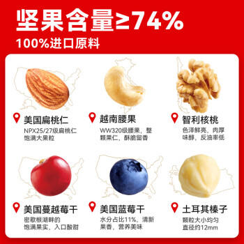 沃隆每日坚果175g/7袋坚果炒货孕妇零食核桃仁腰果混合干果小包装 商品图0