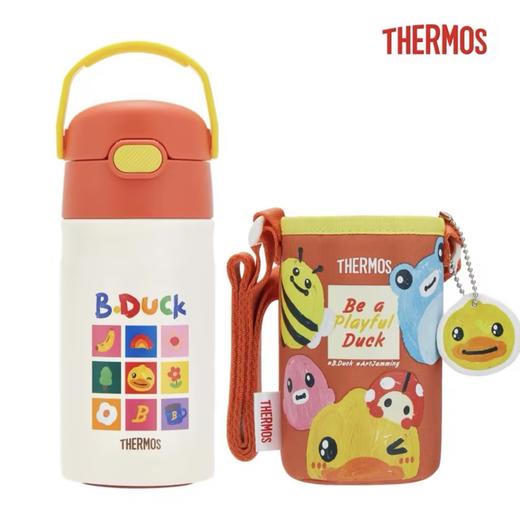 膳魔师THERMOS 小黄鸭联名316L儿童吸管保温杯水杯儿童保温杯喝水杯子学生水壶 商品图1