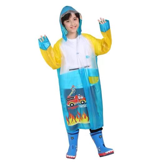 亿美一来儿童雨衣男孩女童加厚带书包位防水小学生幼儿园高弹背包雨衣拼色雨披水衣Y078一件 商品图5