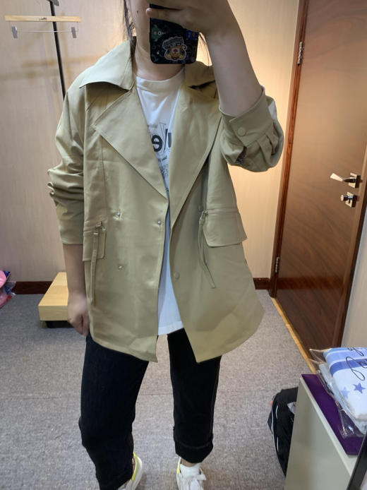 水淼2023秋新款简约气质休闲风衣7518 商品图8