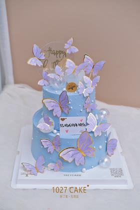 1027CAKE | 双层 梦幻蝴蝶款  女神款 紫色