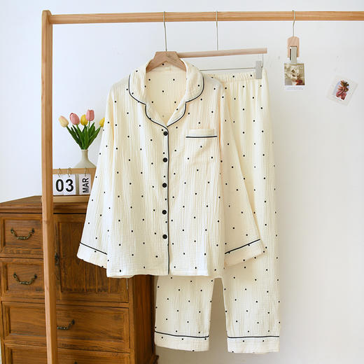 【应季好物】春秋棉纱开衫家居服睡衣套装 商品图9