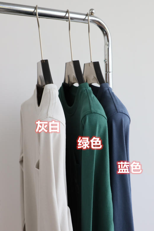 C0@CH 小扣 匹马棉口袋长袖体恤 CX130 商品图2
